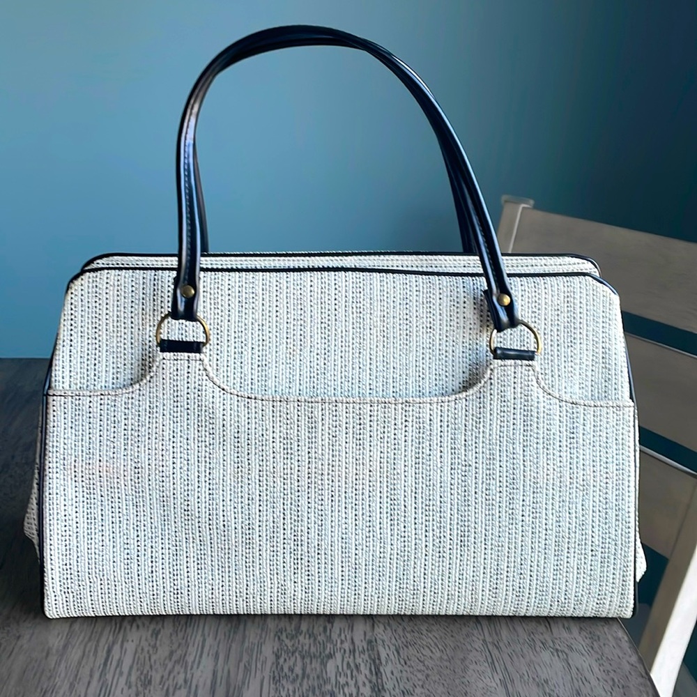 Vintage Women’s Large Tote/Purse Unbranded - Black and White